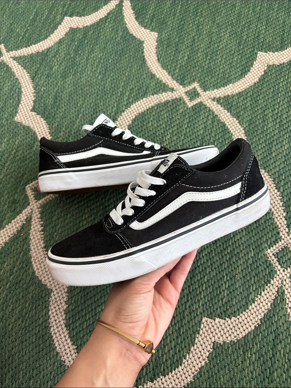 Vans Black and White Old Skool Low Top Sneakers